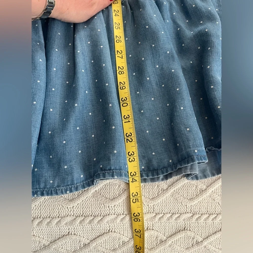 Chelsea & Theodore Blue Polka Dot Women's Mini Dress Size Petite Large - Picture 13 of 14